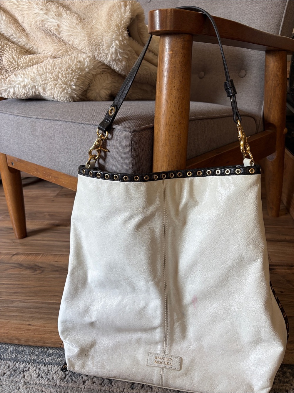 Badgley Mischka Billie Bi-Color Shine Hobo Tote